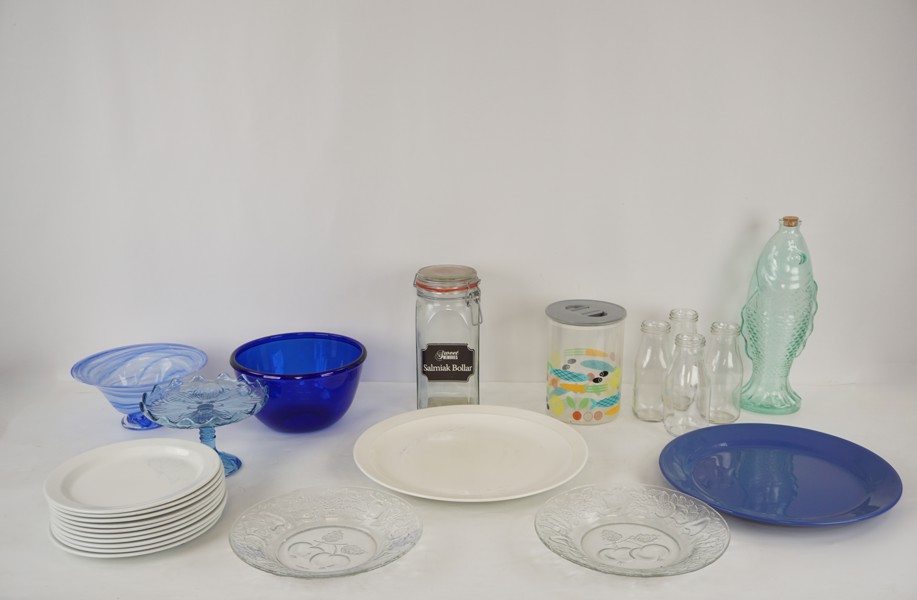 Herringglasflaska, Tallrikar mm. BC80/