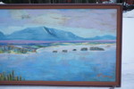 Häggqvist Stor tavla berg landskap 315x105cm. B99