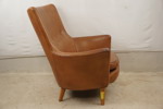 Läderfåtölj brun. B129  