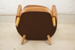 Läderfåtölj brun. B129  