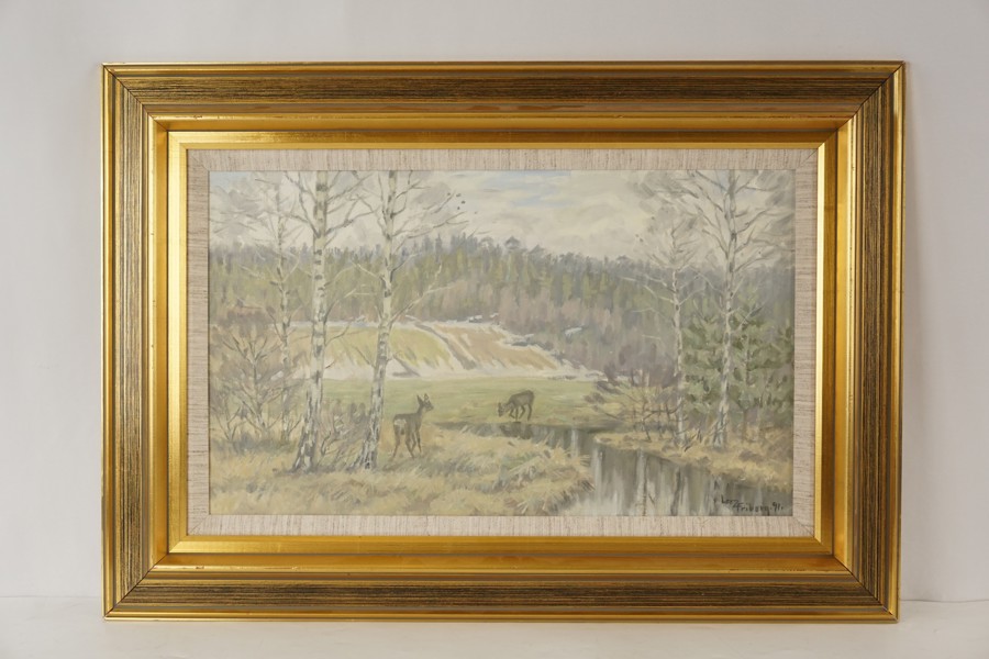 Larz Friberg - Rådjur och snösmältning. M41