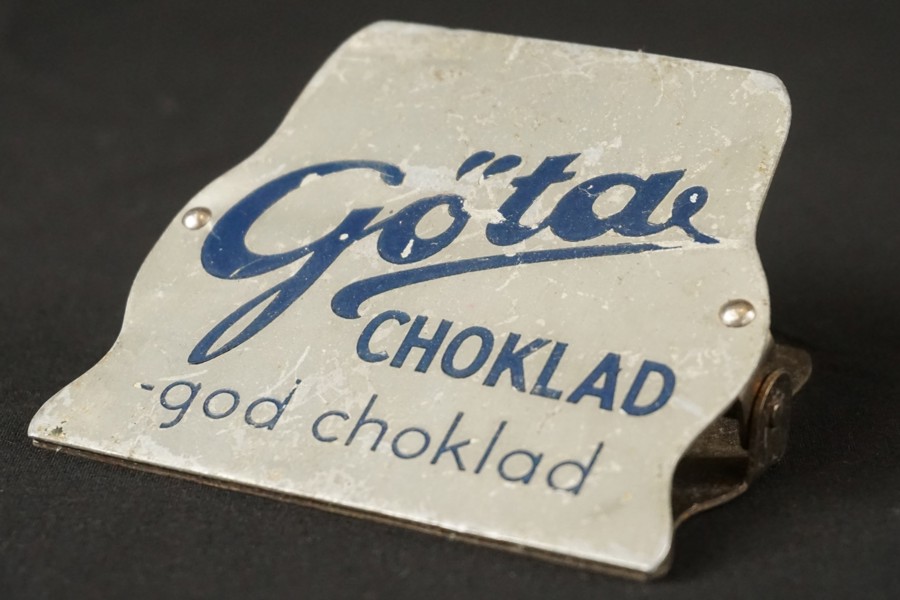 Vintage klemma Göta choklad. A82