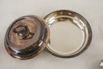Skål med lock & bestick i ny silver mm. A178/
