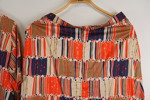Vintage Blus och kjol röd svart. A28