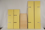 Retro vägghylla gul. B126 