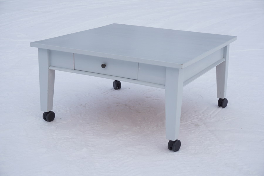 Soffbord på hjul med låda, grå B195  