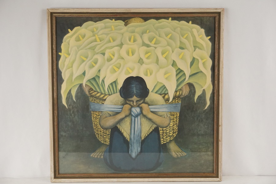 Tryck Diego Rivera A Flower Vendor. M10