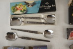 Smörhundar i nysilver, Tulpan salladsbestick mm. A146
