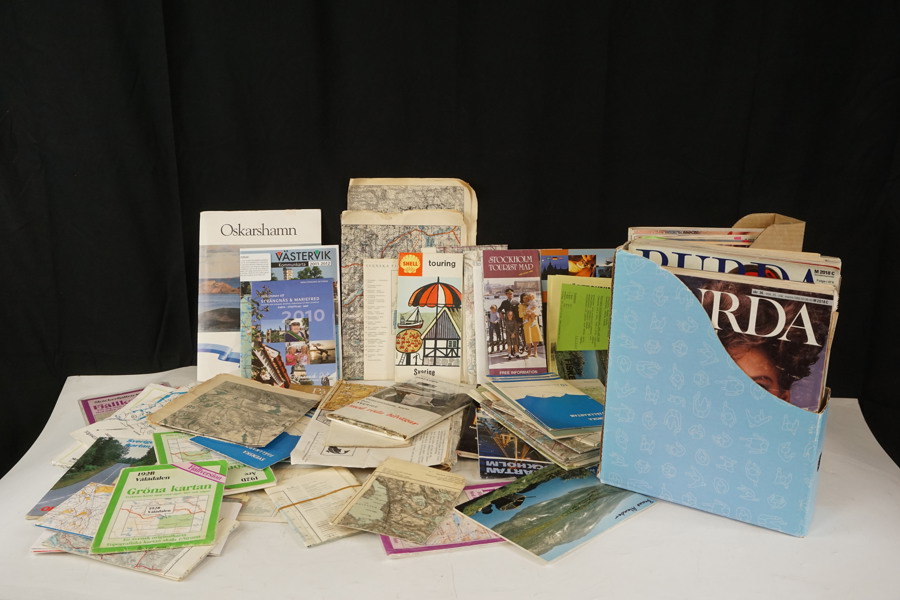 Olika resekartor, Burda tidningar mm. BC329