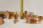 Miniatyr skålar, kannor i mässing mm. A245