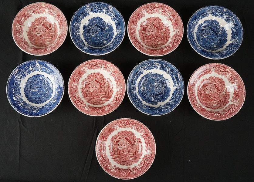 9st Wedgwood & Co Ltd "Avon Cottage" skålar. G76