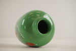 Gustavsberg Polka handmålad vas, grön. G78