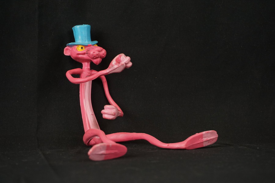 Vintage Panter rosa leksaksfigur. A284