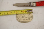 Nysilver sked, vintage barnskor mm. A287