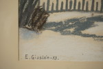 E. Gisselin-53, Träd och staket, tavla. M30