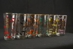 6st Vintage glas, blommotiv. G124