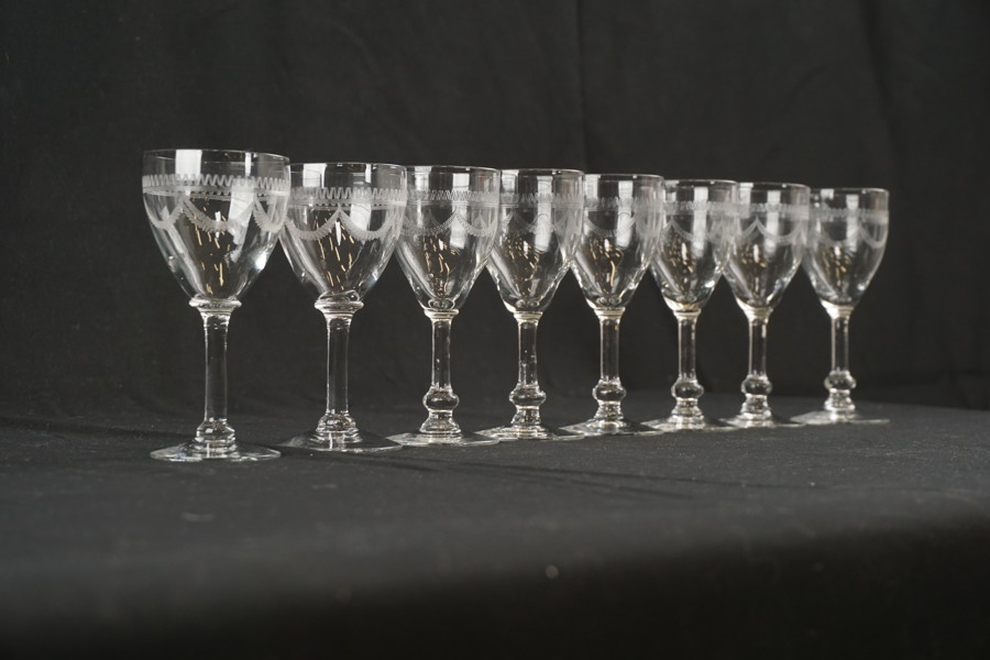 8st Kosta Vintage spritsglas graverad. G125