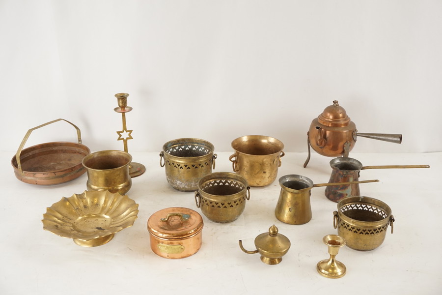 Skål, kaffekanna, Ytterfoder i mässing mm. BC478