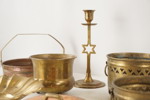 Skål, kaffekanna, Ytterfoder i mässing mm. BC478