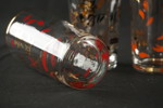 6st Vintage glas, blommotiv. G124
