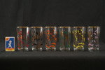 6st Vintage glas, blommotiv. G124