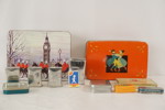 Vintage Plåtburkar orange Danspar. A133