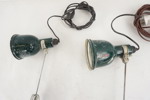 2st Vintage klämlampor grön. A389