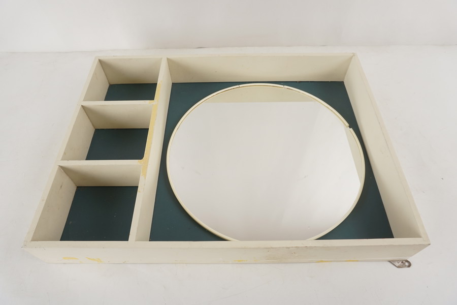 Vintage vägghylla med spegel. B489