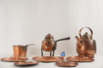 Kopparföremå, kaffekanna, lock mm. BC508