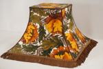 Vintage lampskärm, orange, grön. M1