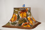 Vintage lampskärm, orange, grön. M1