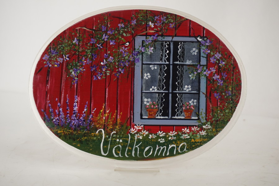 Emmy & John Haraldsson, Målning på trä, oval. A2