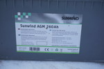 Batteri Sunwind AGM 260Ah 12V. B11