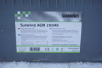 Batteri Sunwind AGM 260Ah 12V. B12