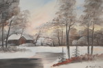 Stig Aspelin tavla, vinter, 72x51cm. M6