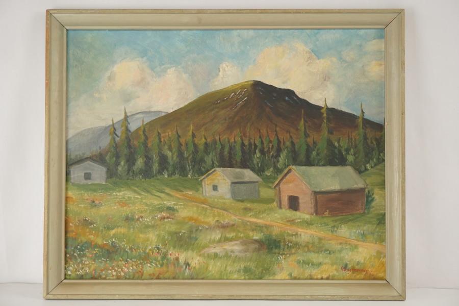 Tavla, Landskap med berg, 62x50cm. M9