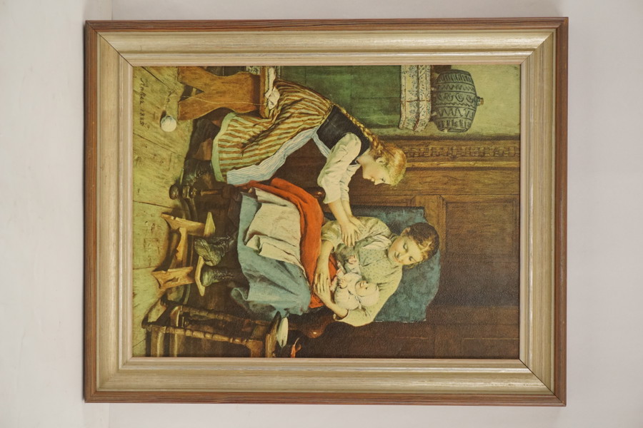 Anker, Det första skrattet, Tryck. 40,5x50,5cm. M21 