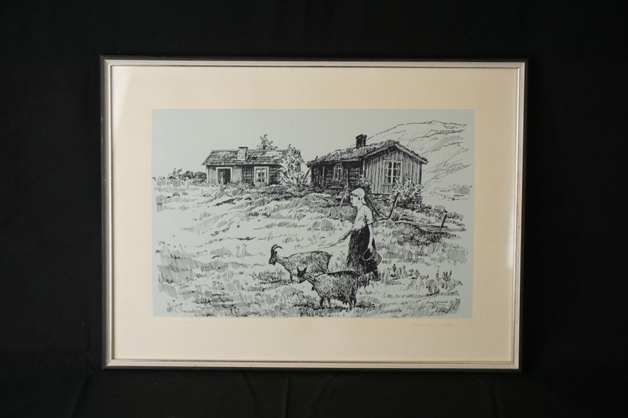 A. Edlund litografi 33/100, 51,5x38,5cm. M22