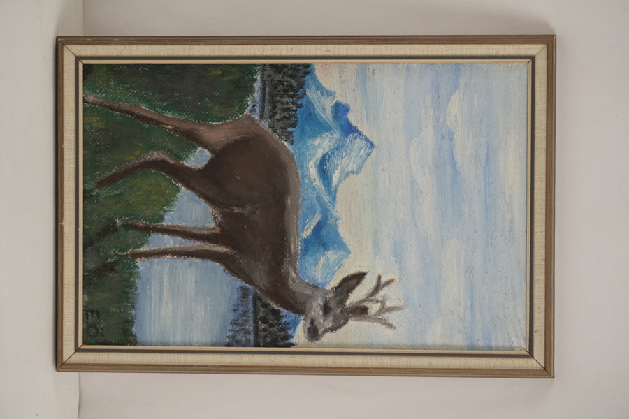 EÖ, Tavla, rådjur 25x37cm. M24