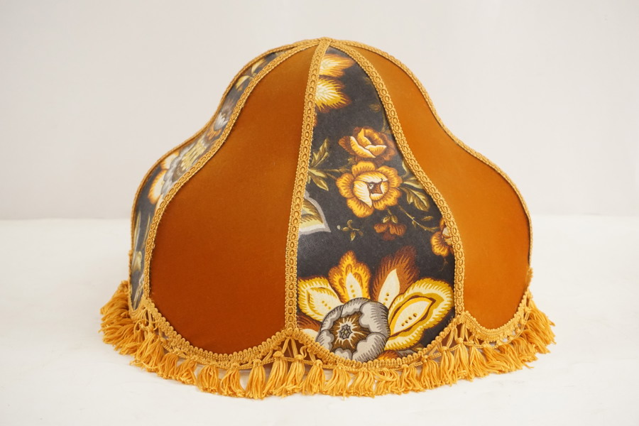 Vintage Lampskärm med fransar, orange. M27