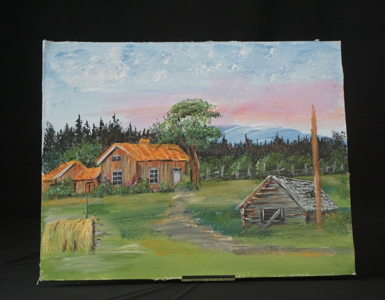 Tavla, landskap 30x24cm. A31