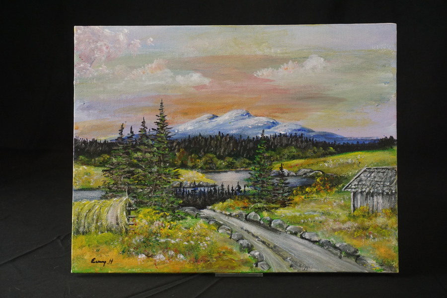 Tavla, fjällen 35x27cm. A33