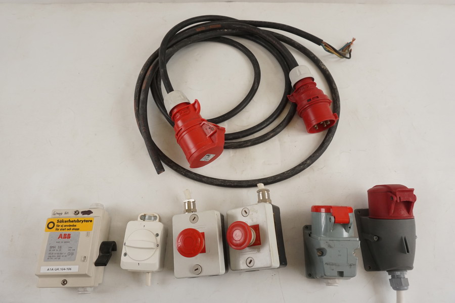 Nödstopp kontrollbox, förlängningskabel mm. BC63