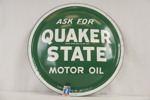 ASK Motor Oil Quaker state Plåtskylt grön. D72