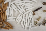 Miller´s Möbelhandtag i trä med mässing ringar. D103
