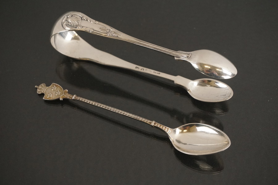Sockertång & tesked i silver 34g. A122