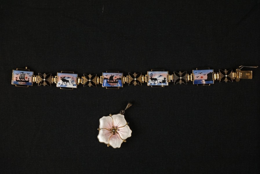 David Andersen, Norge Armband & hänge i silver 25g. A125 