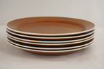 6st Stig Lindberg, COQ Gustavsberg tallrikar, bruna.  G53