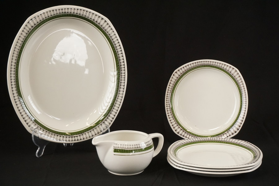 Upsala Ekeby Mexico fatt, tallrik, mjölkkanna. G60 