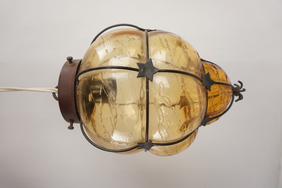 Taklampa glas/smide. G70